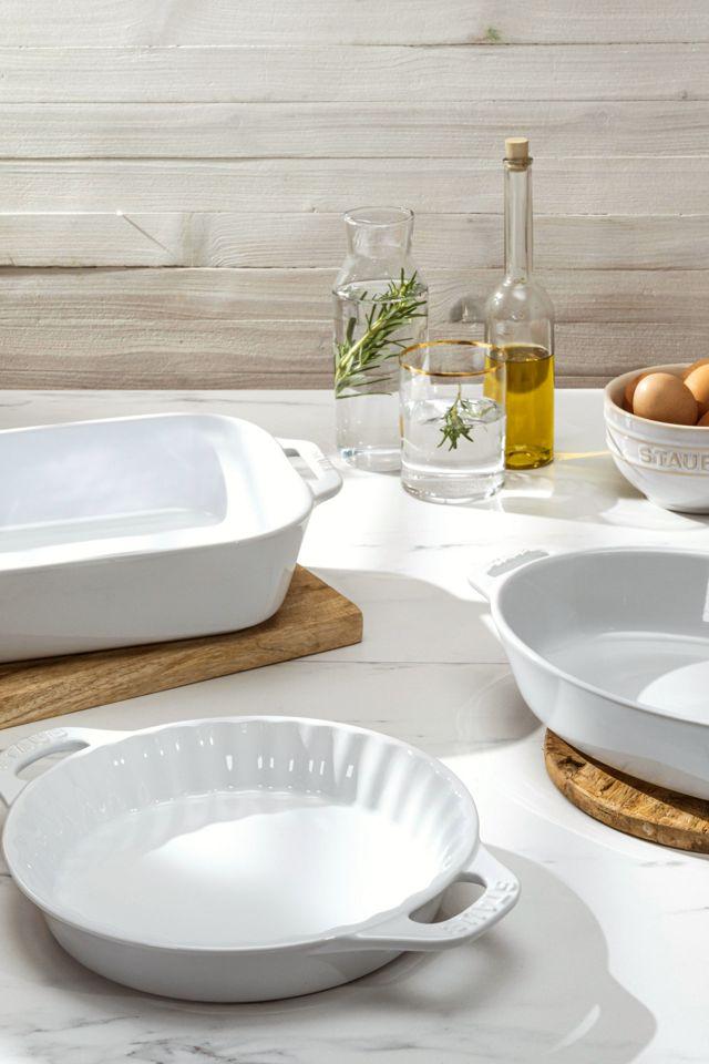 White Ceramic 3-Piece Baking Dish Set