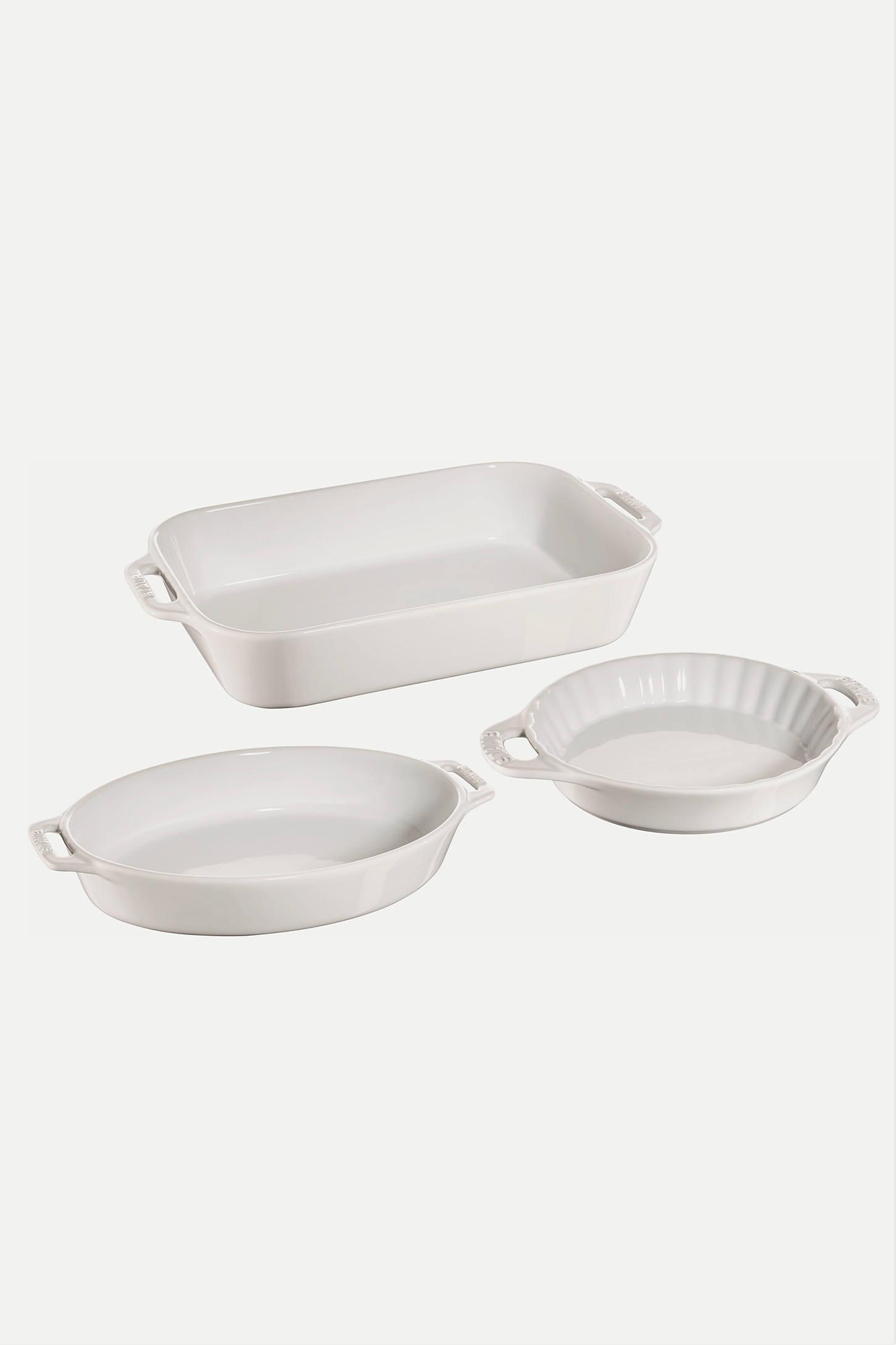 Staub ® White 3-Piece Mixed Baking Dish Set
