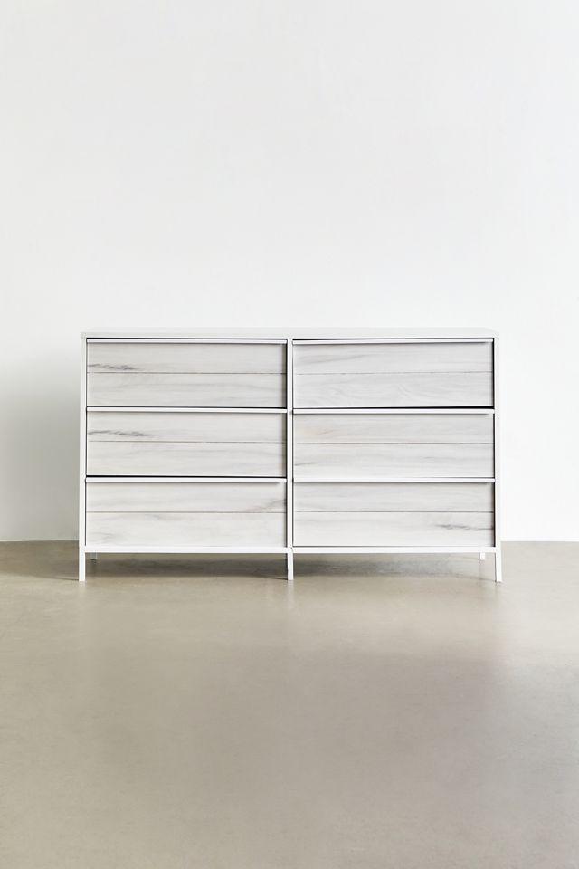 Industrial Boulevard 62'' White Metal Frame 6-Drawer Dresser