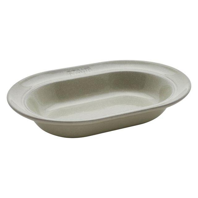 White Truffle Ceramic Oval Serving Dish, 10.2-inch