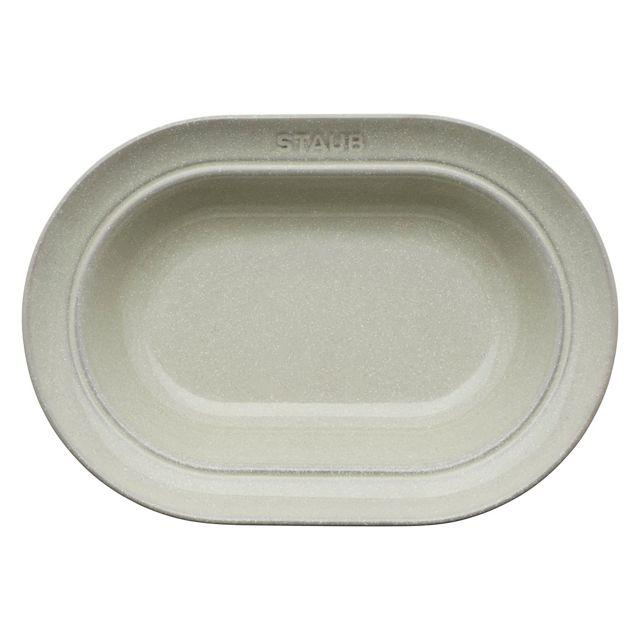 White Truffle Ceramic Oval Serving Dish, 10.2-inch