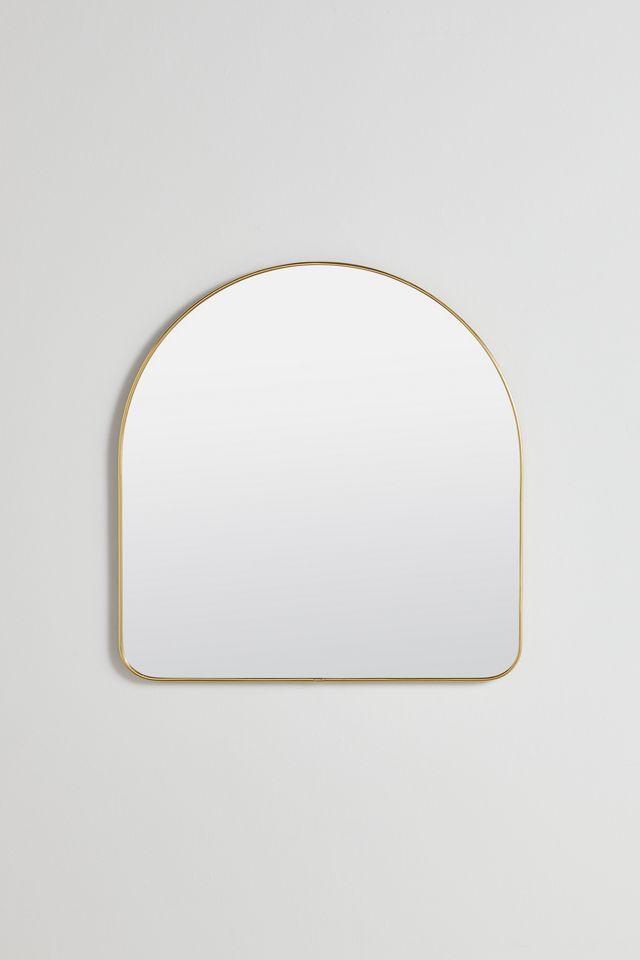 Soft Curves Brass-Finish Arch Nursery Dresser Mirror 34"x36"