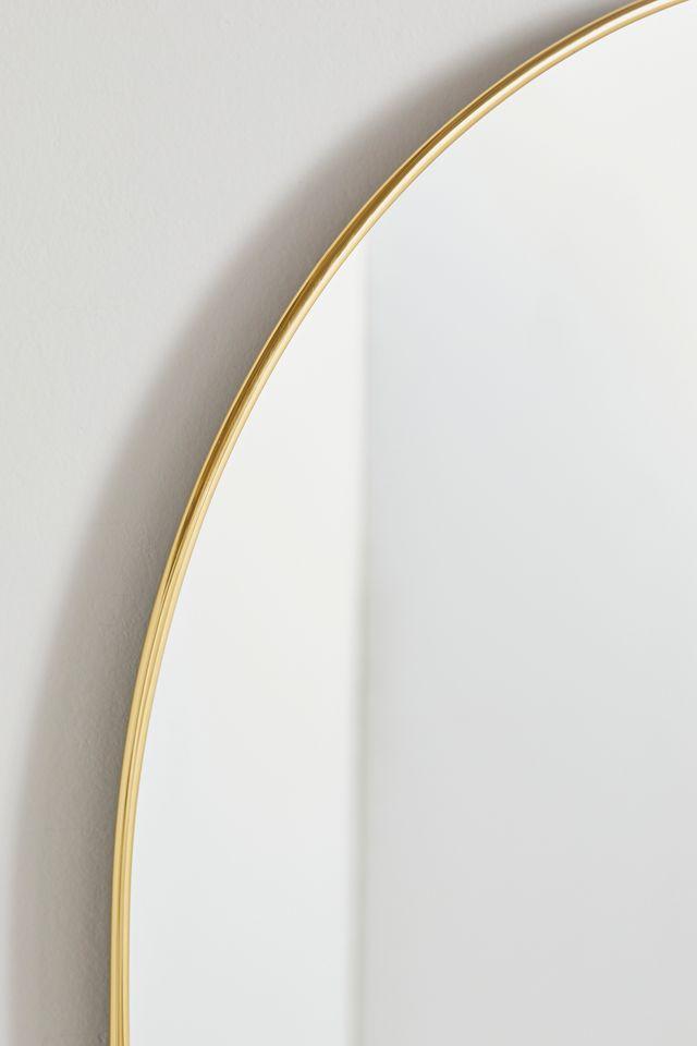 Soft Curves Brass-Finish Arch Nursery Dresser Mirror 34"x36"