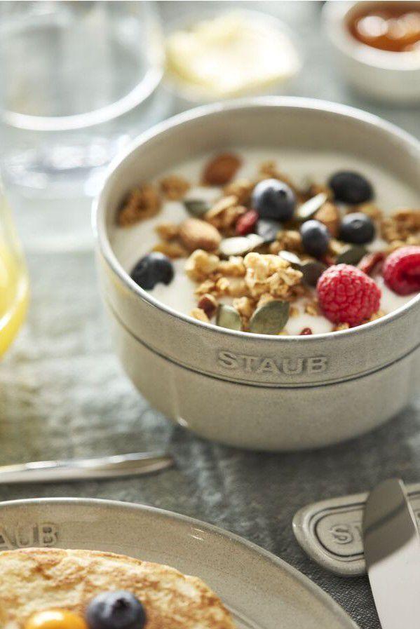 Staub White Truffle Ceramic 4-Piece Cereal Bowl Set