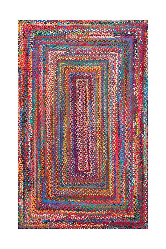 Handmade Multicolor Cotton Braided 26" Accent Rug