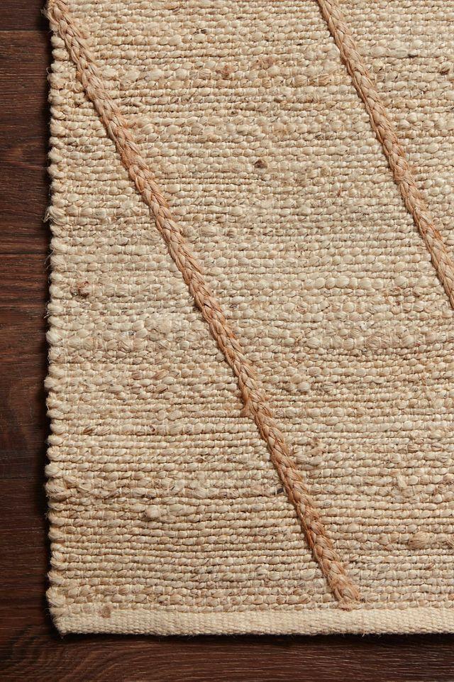 Ivory Geometric Braided Handwoven Jute Area Rug 5' x 7'