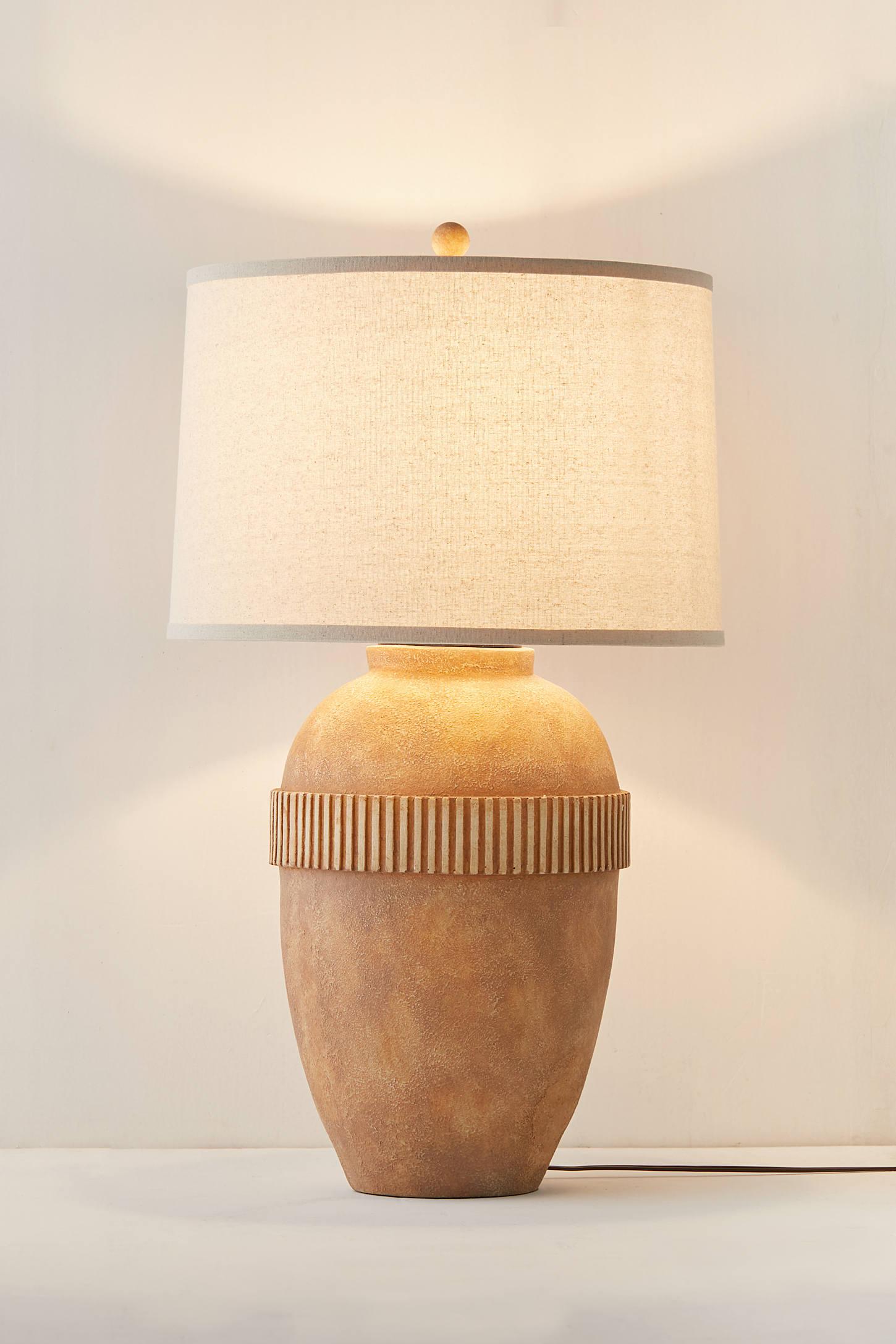Groove Terracotta Table Lamp