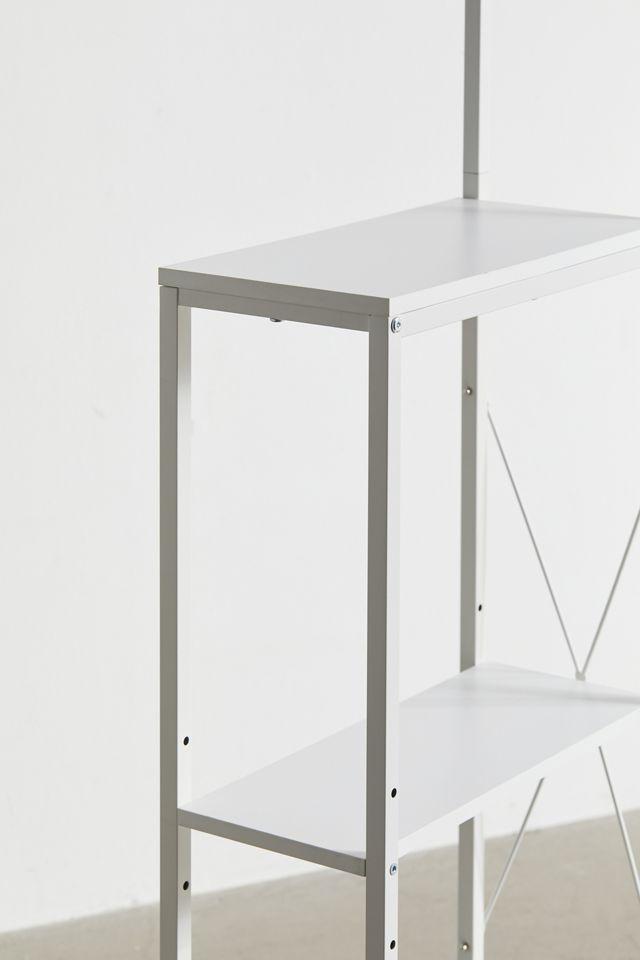 Avenue White Narrow Laundry Stand with Open Shelves