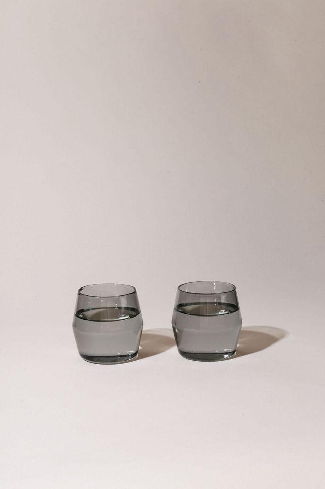 Gray Borosilicate Glass 6 oz Drinking Glasses Set