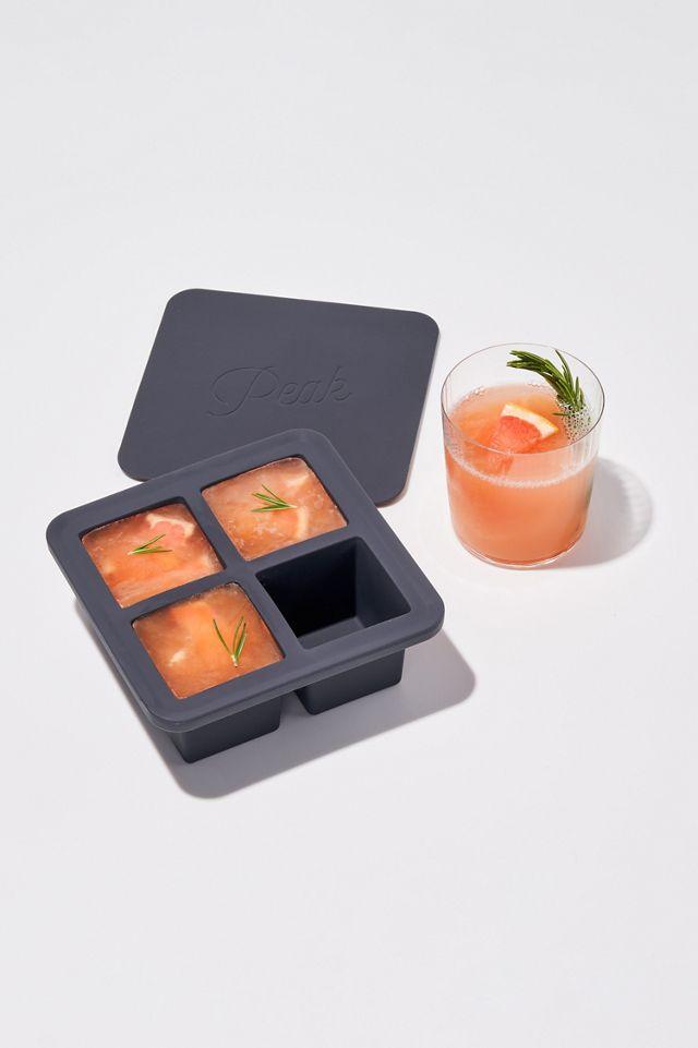 Charcoal Extra Large Silicone Ice Cube Tray with Lid