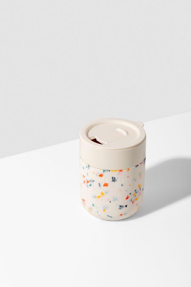 Terrazzo Cream 12 oz Ceramic Mug with Silicone Sleeve