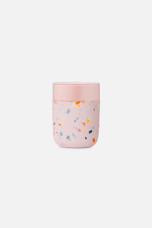 Terrazzo Blush Ceramic Mug with Silicone Sleeve, 12 oz