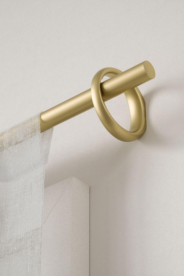 Gold Adjustable Modern Single Curtain Rod 42-120"