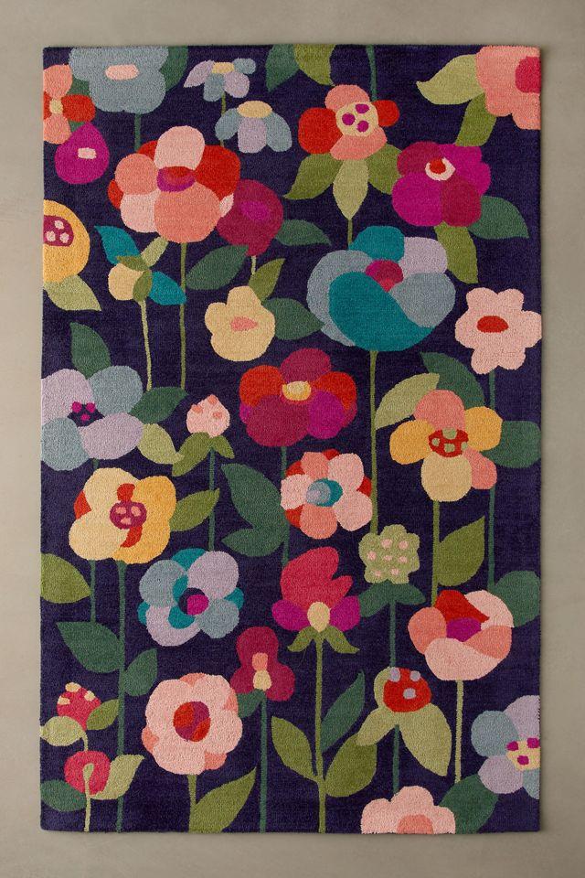 Floral Tufted Wool Rug