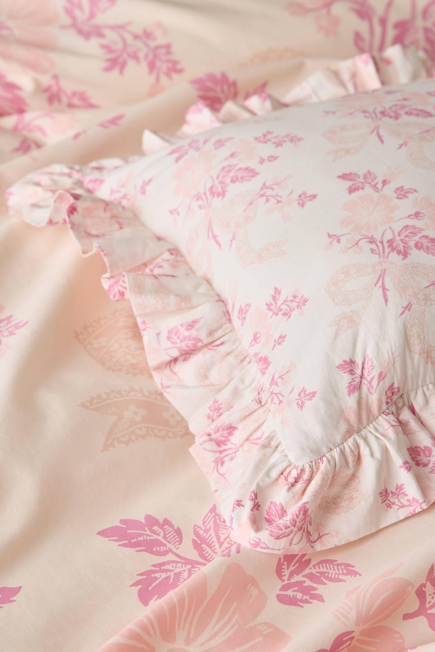 Cotton Ruffle Bolster Pillow