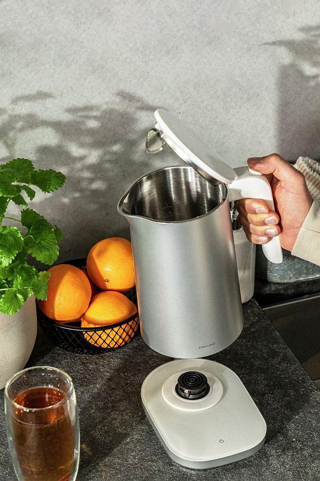 Silver 1-Liter Stainless Steel Electric Kettle with Cool Touch