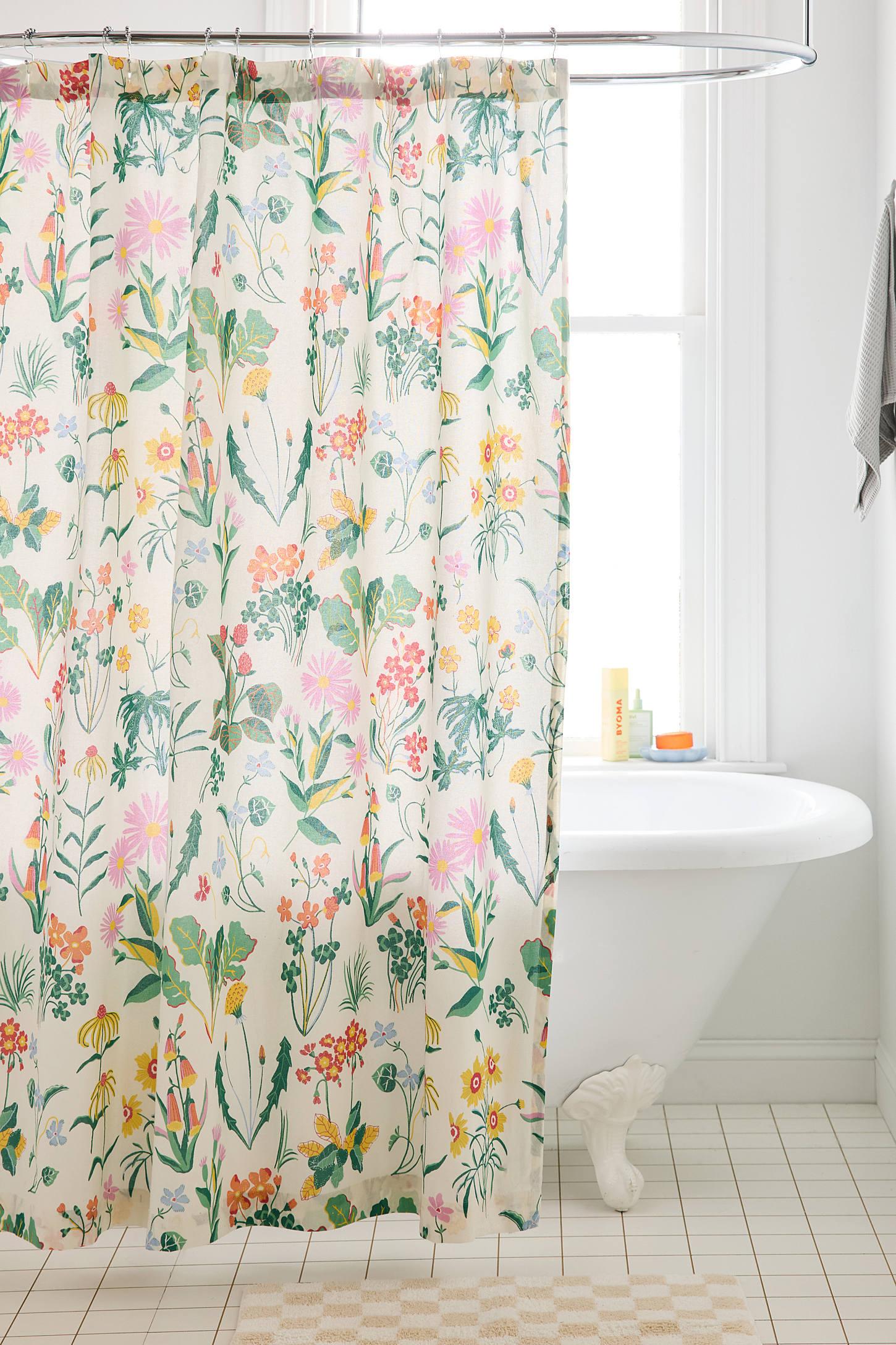 Flori Wildflower Patterned Shower Curtain