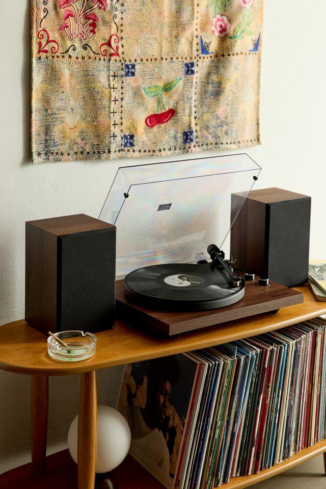 Walnut Belt Drive Turntable with Speakers and Bluetooth