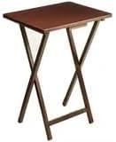 Mainstays Indoor Single Folding TV Tray Table - Walnut L 19 x  W 15 x H 26