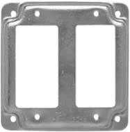 Raco  Square  Steel  2 gang Box Cover  For 2 GFCI Receptacles