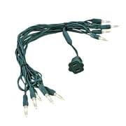 Novelty Lights 10 Light T5 LED Christmas Mini Light Set, Outdoor Lighting Party Patio String Lights, Warm White, Green Wire, 11 Feet