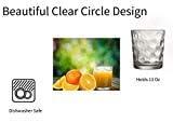 Palais Glassware Cercle Collection; High Quality Clear Glass Set with Circle Design (Set of 4 - 13 Oz DOF, Clear)
