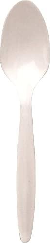 Dixie Plastic Cutlery, Mediumweight Teaspoons, White, 1,000/Carton -DXEPTM21