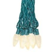 Novelty Lights LED Warm White C9 Faceted, Green Wire (25 Bulbs, 120 V)