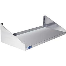 Amgood 12 in. x 36 in. Stainless Steel Wall Shelf with Side Guards