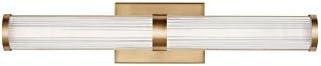 Satin Brass Cylinder LED Wall Sconce with Frosted Acrylic Diffuser