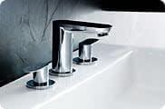 Starlight Chrome Modern Widespread Bathroom Faucet with Brass Handles