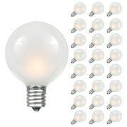 Novelty Lights Frosted White G40 Globe Hanging Outdoor String Light Replacement Bulbs E12 Candelabra Base 5 Watt