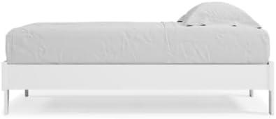 Twin Piperton Platform Bed White - Signature Design by Ashley: Modern Style, No Box Spring Needed
