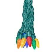Novelty Lights LED Multi C9 Faceted Green Wire (25 Bulbs, 120 V)