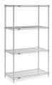 Chrome Adjustable 4-Tier Wire Shelving Unit