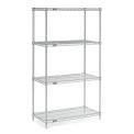 Chrome Adjustable 4-Tier Wire Shelving Unit