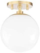 Mitzi Stella 1 - Light Semi-Flush Mount in  Aged Brass White Shade