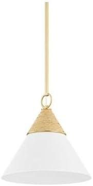 Rooney Pendant Light - White and Natural / 13"