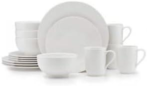 White Porcelain 16-Piece Dinnerware Set, Service for 4