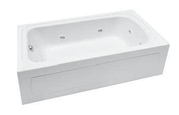 72'' x 42'' White Acrylic Alcove Whirlpool Bathtub with Jets