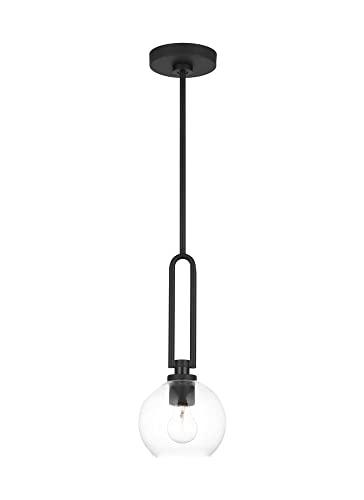 Codyn 1-Light Midnight Black Statement Mini Pendant Light with Clear Glass Shade