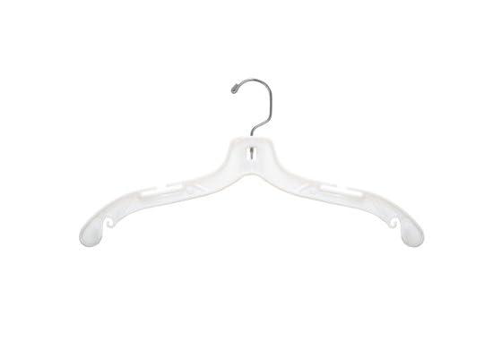 NAHANCO #1505 17" White Medium Weight Plastic Shirt Hangers (Pack of 100)