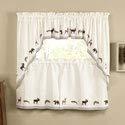 Lodge Embroidered Off-White Cotton Rod Pocket Valance