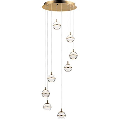 ET2 Lighting E24598-93NAB Swank LED 8-Light Pendant - Natural Aged Brass