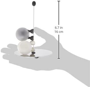 Black and White Magnetic Salt and Pepper Set with Stainless Steel Stand