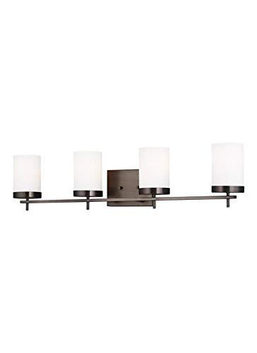 Sea Gull Lighting Generation 4490303-778 Transitional Three Light Wall/Bath from Seagull-Zire Collection Dark Finish, Brushed Oil Rubbed Bronze