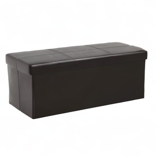 American Furniture Classics American Furniture Classics Model 512 Foldable Tufted Storage Bench - Dark Brown