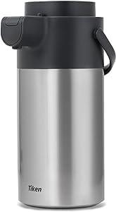 Tiken 4L Stainless Steel Insulated Coffee Carafe with Pump