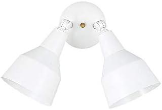 White Aluminum Dual Head Outdoor Flood Light