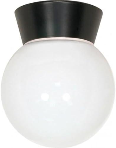 Black and White Glass Globe Outdoor Ceiling Light